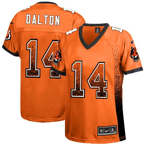 Women's Elite Andy Dalton Nike Jersey Orange - #14 Drift Fashion NFL Cincinnati Bengals